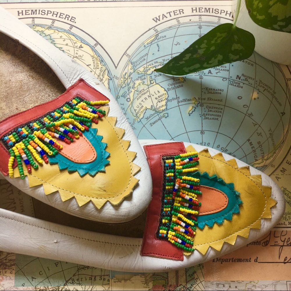 Fun Beaded Italian Leather Loafters Bernardo